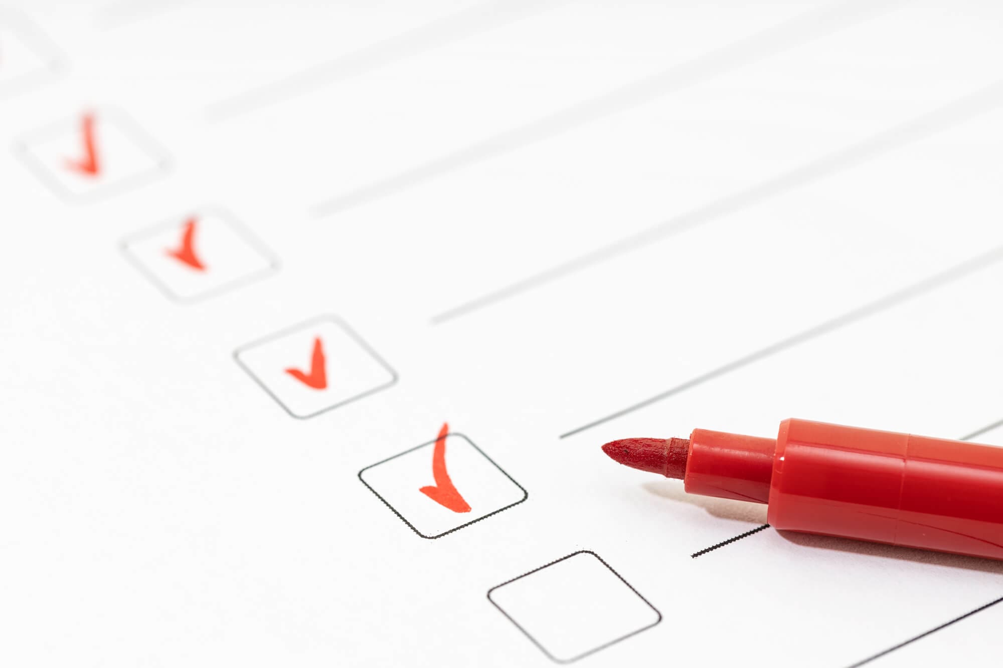 Carfagno Painting project planning checklist with red checkmarks
