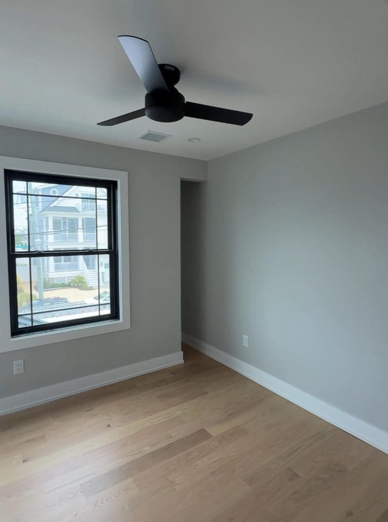 modern gray walls in room freshly painted by toms river painters