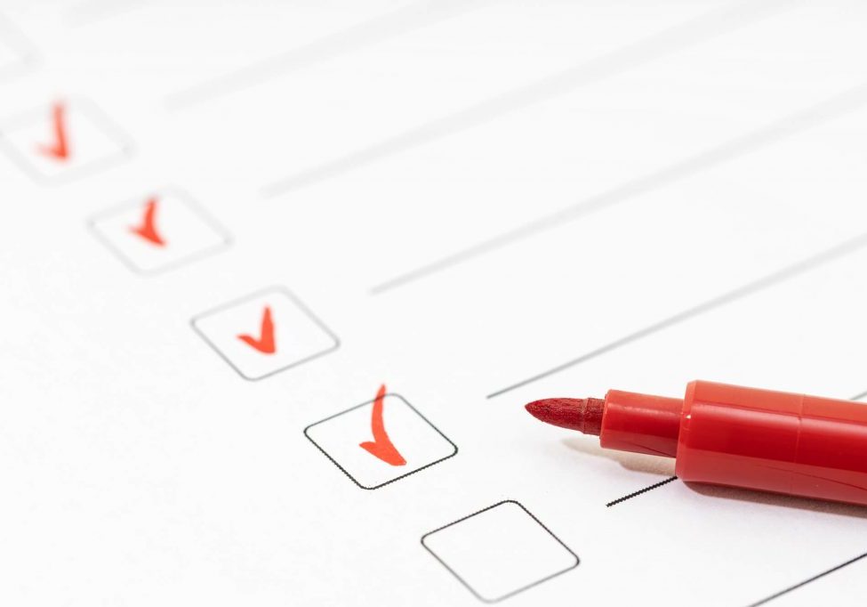 Carfagno Painting project planning checklist with red checkmarks